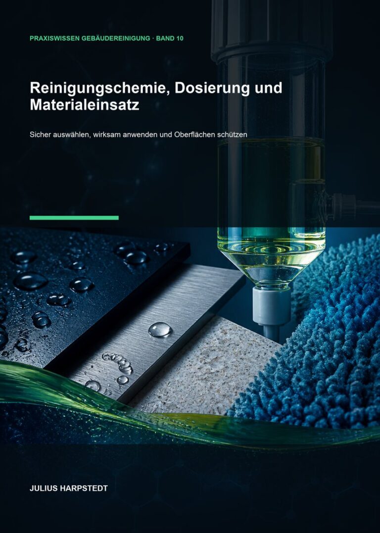 Reinigungschemie, Dosierung und Materialeinsatz – Cover, Band 10 der Reihe Praxiswissen Gebäudereinigung