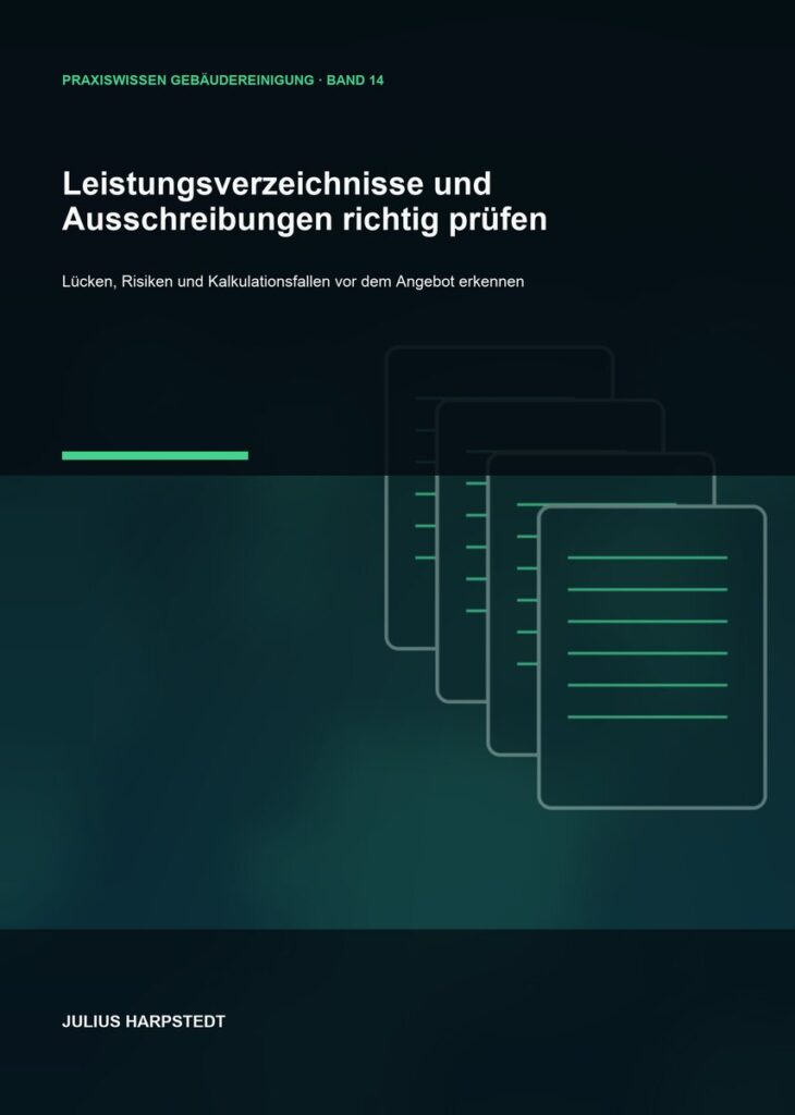 Leistungsverzeichnisse und Ausschreibungen richtig prüfen – Cover, Band 14 der Reihe Praxiswissen Gebäudereinigung
