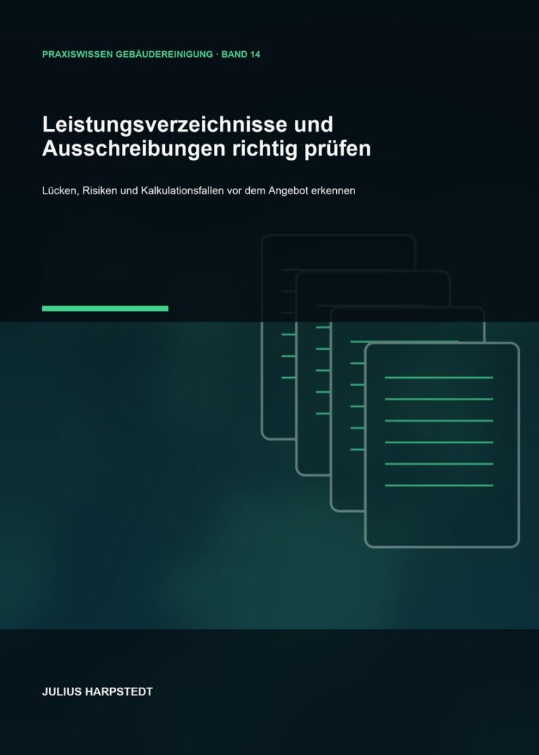 Leistungsverzeichnisse und Ausschreibungen richtig prüfen – Cover, Band 14 der Reihe Praxiswissen Gebäudereinigung