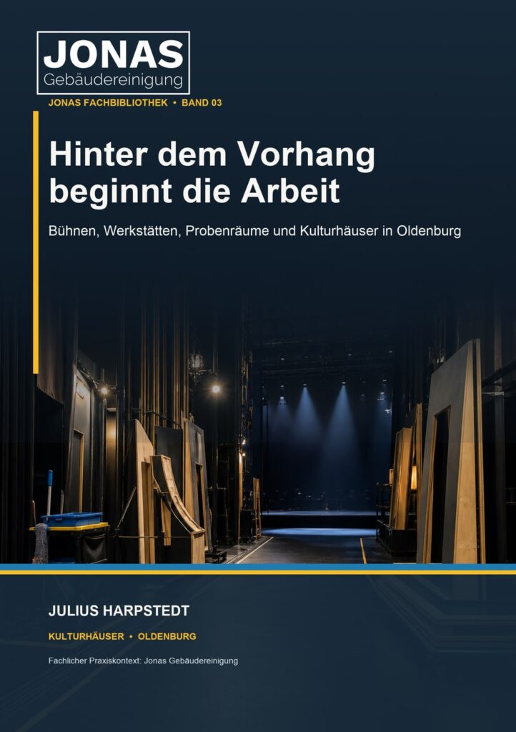 Hinter dem Vorhang beginnt die Arbeit: Bühnen, Werkstätten, Probenräume und Kulturhäuser in Oldenburg – Buchcover