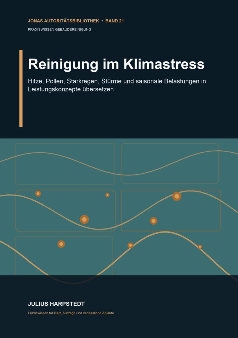 Reinigung im Klimastress: Hitze, Pollen, Starkregen, Stürme und saisonale Belastungen in Leistungskonzepte übersetzen – Buchcover