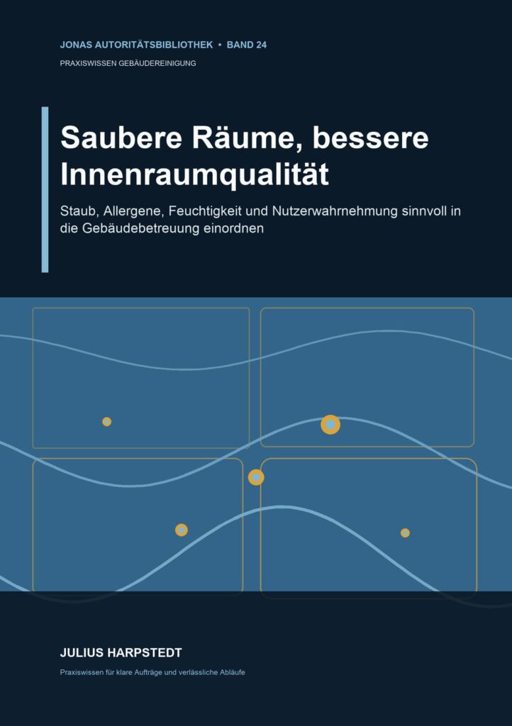 Saubere Räume, bessere Innenraumqualität: Staub, Allergene, Feuchtigkeit und Nutzerwahrnehmung sinnvoll in die Gebäudebetreuung einordnen – Buchcover