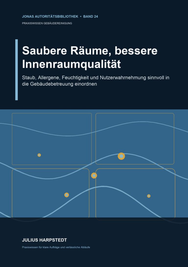 Saubere Räume, bessere Innenraumqualität: Staub, Allergene, Feuchtigkeit und Nutzerwahrnehmung sinnvoll in die Gebäudebetreuung einordnen – Buchcover