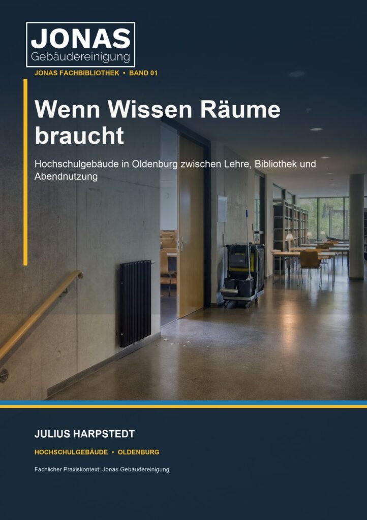 Wenn Wissen Räume braucht: Hochschulgebäude in Oldenburg zwischen Lehre, Bibliothek und Abendnutzung – Buchcover